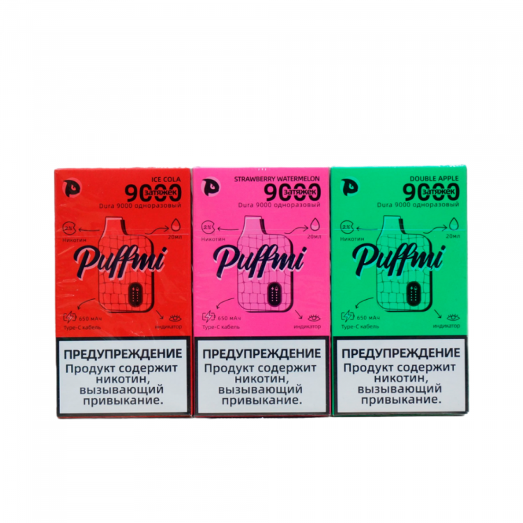 Одноразовая электронная сигарета Puffmi Dura 9000 hard - COOL MINT (Прохладная мята)