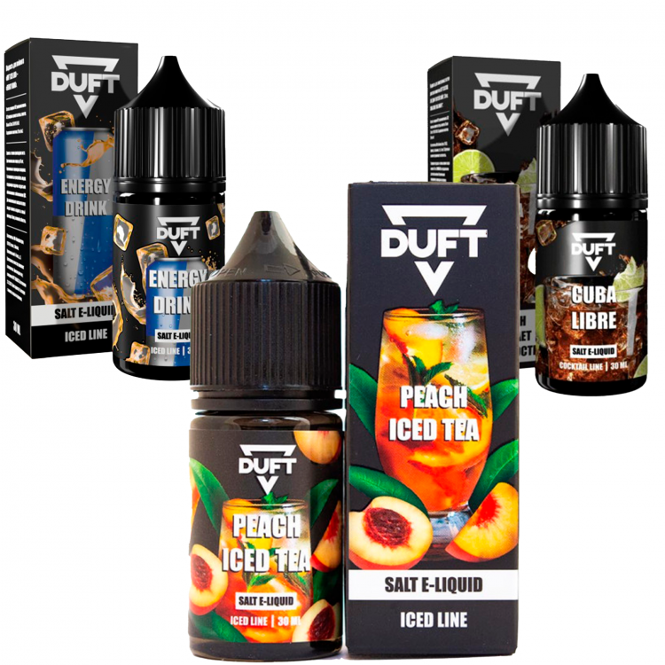(М) Жидкость Duft Cocktails Line Salt - Peach Iced Tea (Освежающий персиковый чай) 30 мл (20 мг)